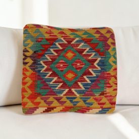 Afgán Kilim párnahuzat 40x40 kézi szövésű párna