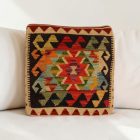 Afgán Kilim párnahuzat 40x40 kézi szövésű párna