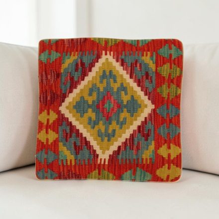 Afgán Kilim párnahuzat 40x40 kézi szövésű párna