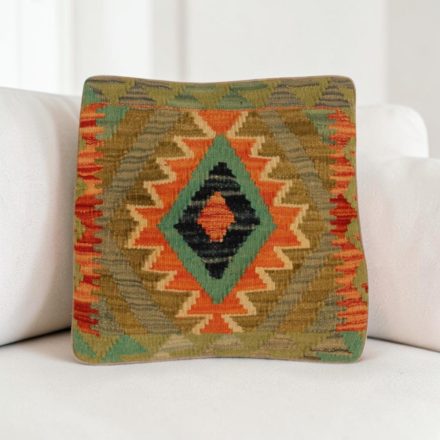 Afgán Kilim párnahuzat 40x40 kézi készítésű párna