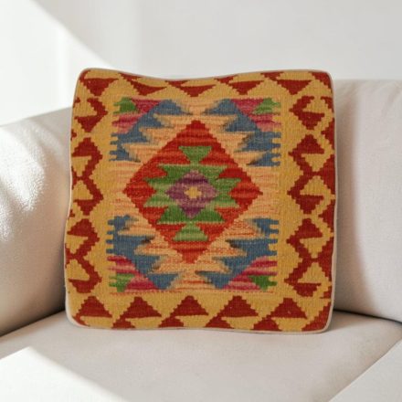 Afgán Kilim párnahuzat 40x40 kézi szövésű párna