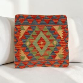 Afgán Kilim párnahuzat 40x40 kézi szövésű párna