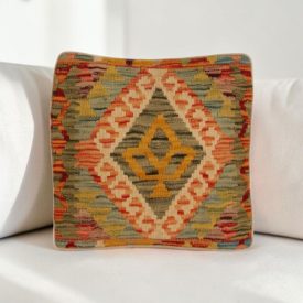Kézi szövésű Kilim párnahuzat 40x40 afgán díszpárna
