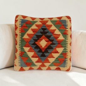 Kézi szövésű Kilim párnahuzat 40x40 afgán díszpárna