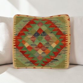Kézi szövésű Kilim párnahuzat 40x40 afgán díszpárna