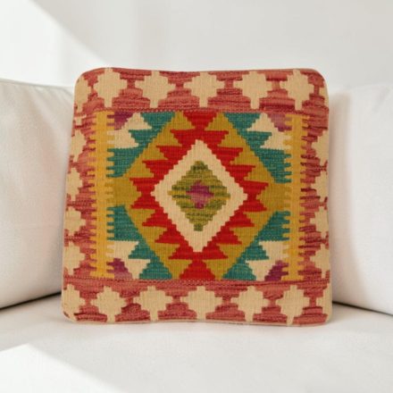 Kézi szövésű Kilim párnahuzat 40x40 afgán díszpárna