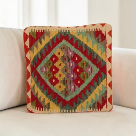 Kézi szövésű Kilim párnahuzat 45x45 afgán díszpárna