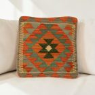 Kézi szövésű Kilim párnahuzat 40x40 afgán díszpárna