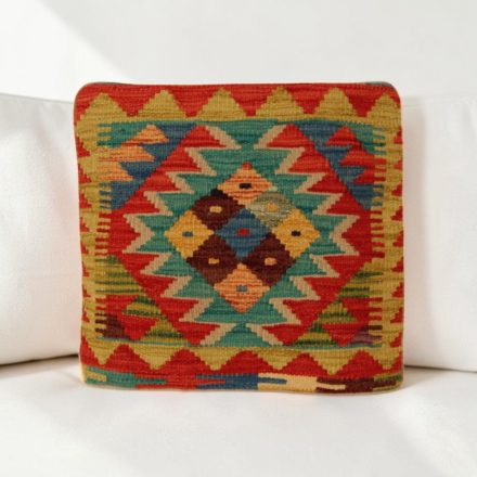 Kézi szövésű Kilim párnahuzat 40x40 afgán díszpárna