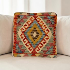 Kézi szövésű Kilim párnahuzat 40x40 afgán díszpárna
