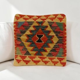 Kézi szövésű párnahuzat 40x40 Kilim díszpárna