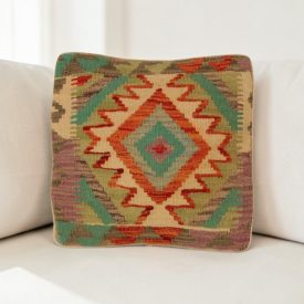 Kilim díszpárna 40x40 kézi szövésű párnahuzat