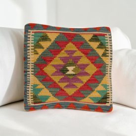 Kilim díszpárna 40x40 kézi szövésű párnahuzat
