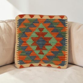 Kilim díszpárna 40x40 kézi szövésű párnahuzat