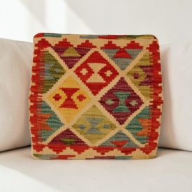 Kilim díszpárna 40x40 kézi szövésű párnahuzat