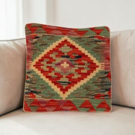 Kilim díszpárna 40x40 kézi szövésű párnahuzat