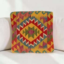 Kilim díszpárna 40x40 kézi szövésű párnahuzat