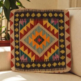 Afgán Kilim párnahuzat 50x50 kézi szövésű párna