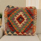 Afgán Kilim párnahuzat 50x50 kézi szövésű párna