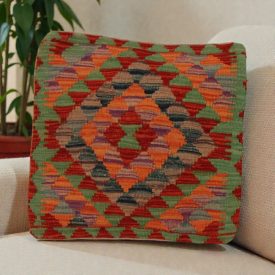 Afgán Kilim párnahuzat 50x50 kézi szövésű párna
