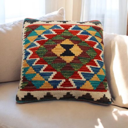 Kézi szövésű Kilim párnahuzat 45x45 afgán díszpárna - parna472