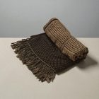 Elegán férfi női sál 215x105 szürke-fekete autentikus mintával