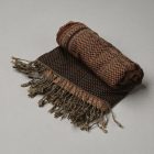 Elegán női férfi sál 215x105 barna autentikus mintával