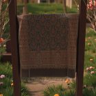 Elegán női férfi sál 215x105 barna autentikus mintával