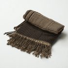 Elegáns férfi női vállkendő 215x105 szürke-fekete pamut sál