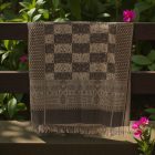 Elegáns férfi női vállkendő 215x105 szürke-fekete pamut sál