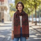 Elegáns sál 215x105 mályva-kék vékony női sál