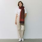 Elegáns sál mályva-zöld 215x105 vékony női sál