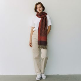 Elegáns sál mályva-zöld 215x105 vékony női sál