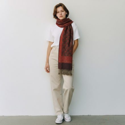 Elegáns sál mályva-zöld 215x105 vékony női sál