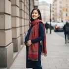 Nagy sál bordó 215x105 nagyméretű női vállkendő