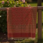 Női sál piros 215x105 elegáns női vállkendő