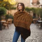 Sál fekete-arany 215x105 elegáns női sál pamutból