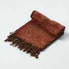 Elegán női sál 215x105 bordó-bézs autentikus mintával