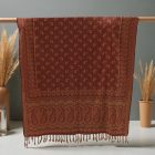 Elegáns női vállkendő 215x105 bordó pamut sál