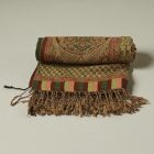 Elegáns női vállkendő 215x105 zöld-barna pamut sál