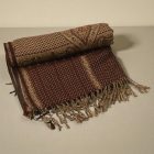 Keleti mintás sál barna 215x105 pamut vállkendő