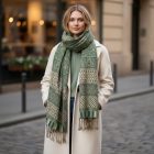 Nagy sál zöld 215x105 nagyméretű női férfi vállkendő