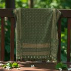 Nagy sál zöld 215x105 nagyméretű női férfi vállkendő